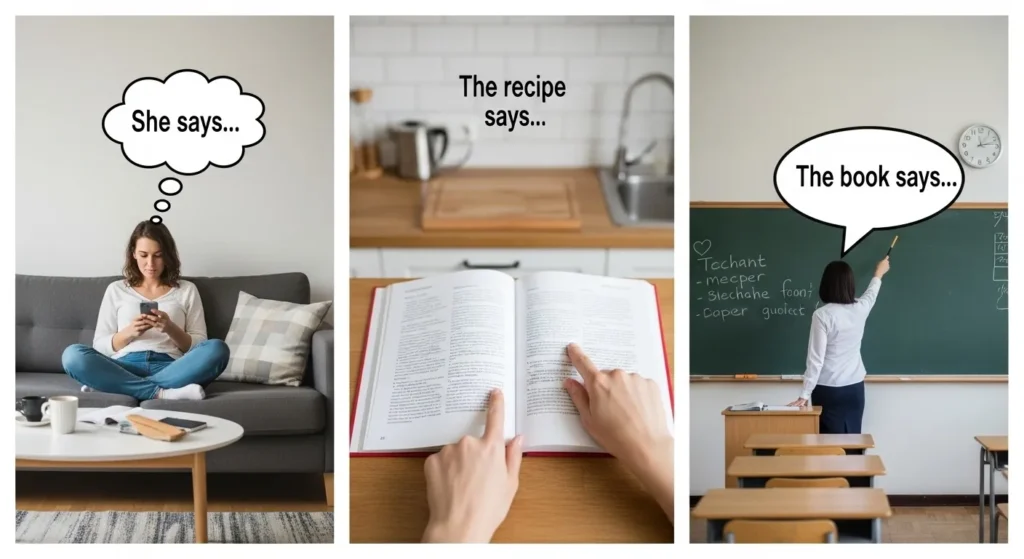 Says or Sais in Everyday Examples