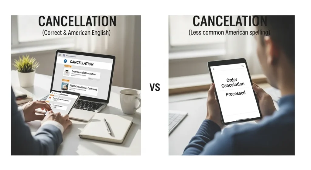 Cancellation or Cancelation in Everyday Examples