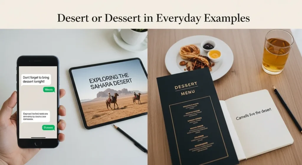 Desert or Dessert in Everyday Examples