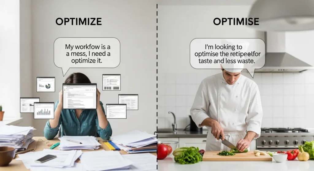 Optimize or Optimise in Everyday Examples