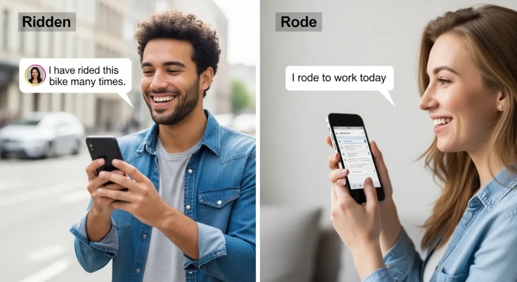 Ridden or Rode in Everyday Examples